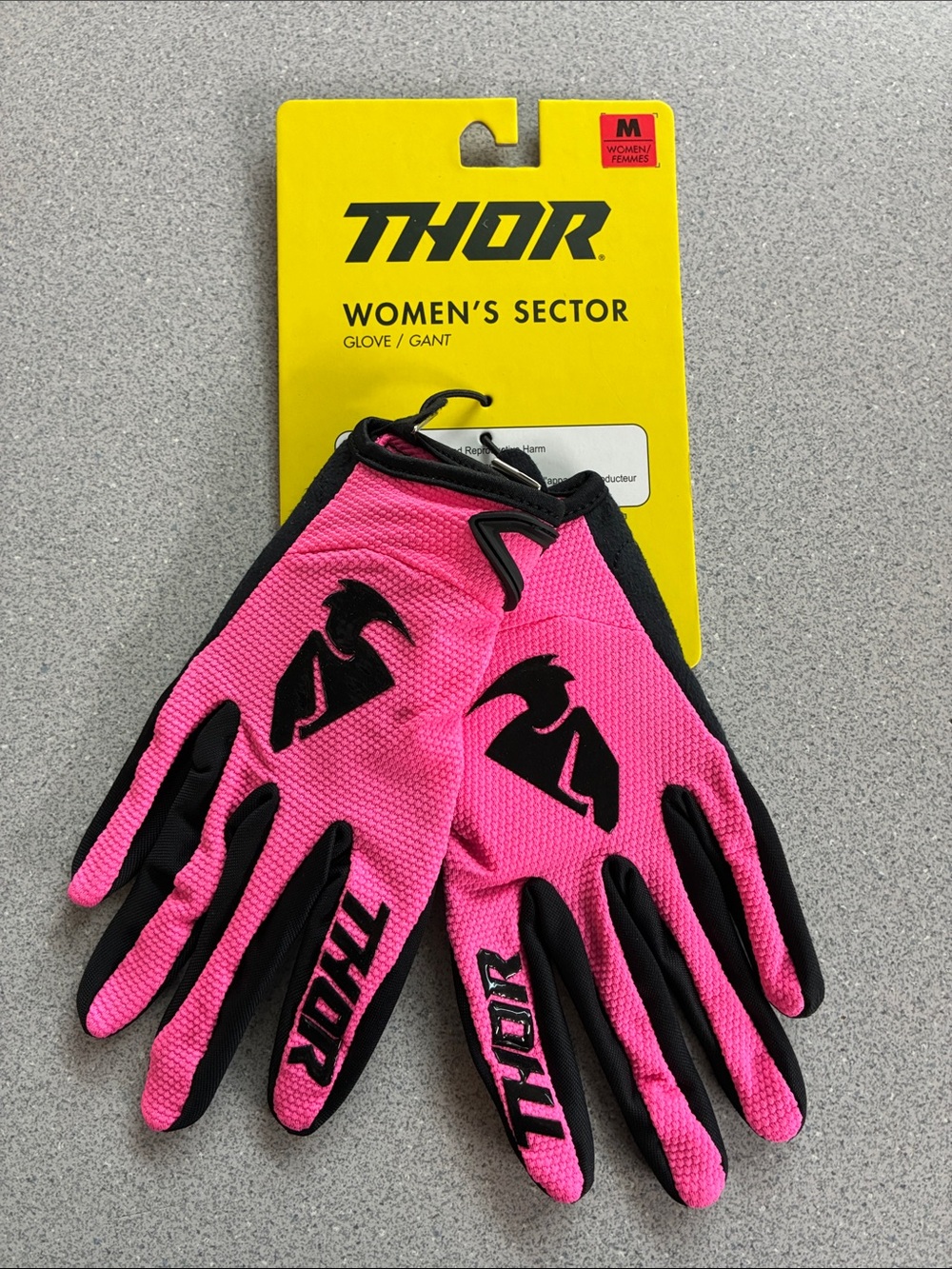 thor Women's Sector Pink and Black Riding Gloves